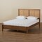 Baxton Studio Redmond Mid-Century Modern Walnut Brown Finished Wood and Synthetic Rattan Queen Size Platform Bed 183-11058-Zoro - alternate 5